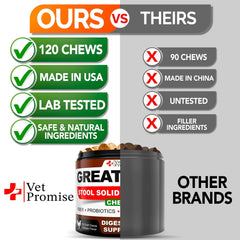 Great Poop Probiotics for Dogs Dog Stool Softener High Fiber for Dogs 120 Chews